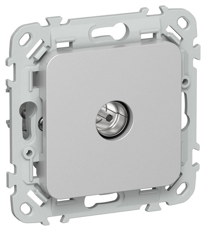 Розетка телевизионная проходная СП FLITE РТВм-1-1-2-ФлА тип M экранир. механизм алюм. IEK FI-A13-P-K47