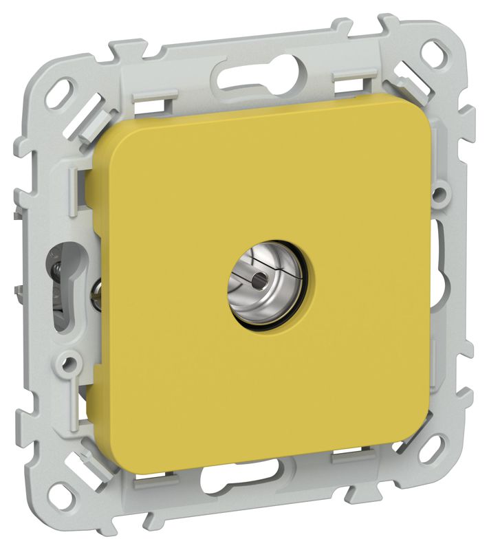 Розетка телевизионная проходная СП FLITE РТВм-1-1-2-ФлЖК тип M экранир. механизм желт. карри IEK FI-A13-P-K44