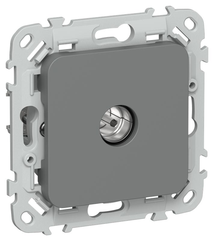 Розетка телевизионная проходная СП FLITE РТВм-1-1-2-ФлМА тип M экранир. механизм мокрый асфальт IEK FI-A13-P-K80