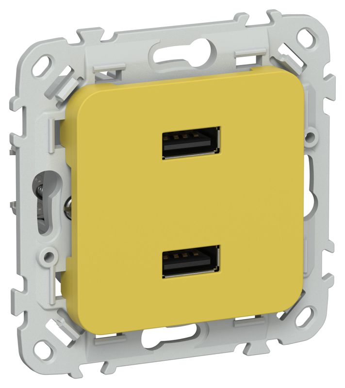 Розетка USB СП FLITE РЮ-2-ФлЖК AA 2.1А механизм желт. карри IEK FI-U21-D31-K44