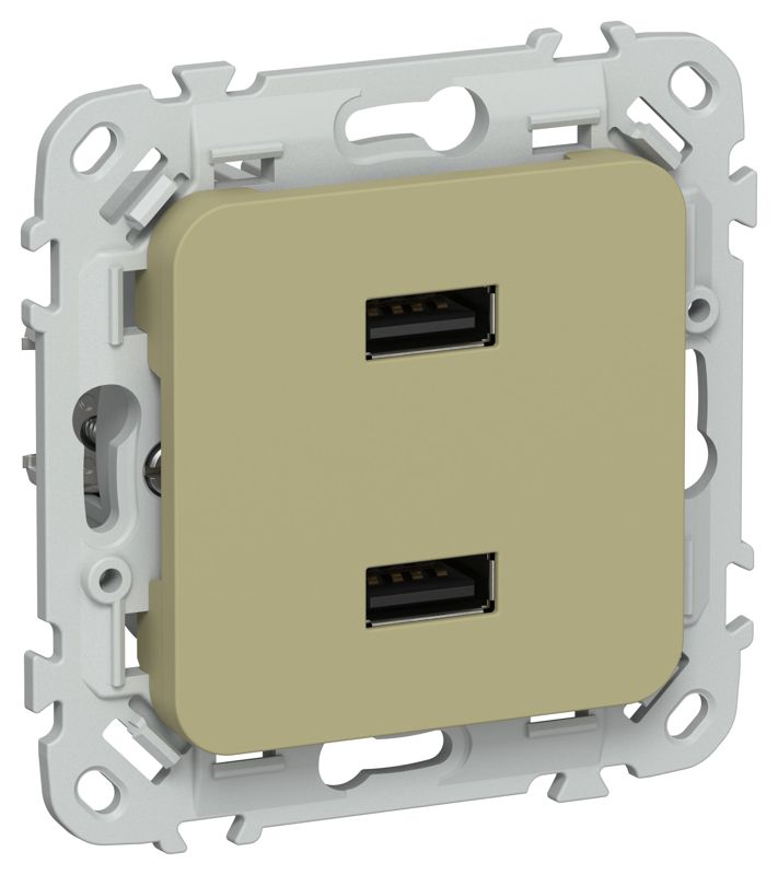 Розетка USB СП FLITE РЮ-2-ФлО AA 2.1А механизм олив. IEK FI-U21-D31-K26