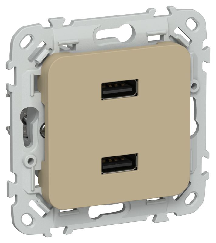 Розетка USB СП FLITE РЮ-2-ФлХ AA 2.1А механизм хаки IEK FI-U21-D31-K59