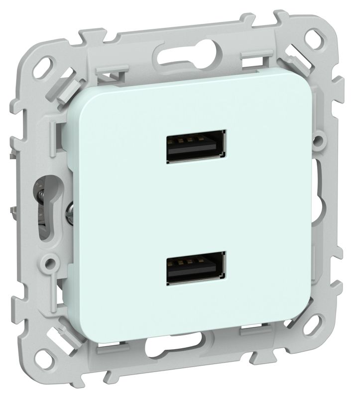 Розетка USB СП FLITE РЮ-2-ФлХЛ AA 2.1А механизм холод. лед IEK FI-U21-D31-K94