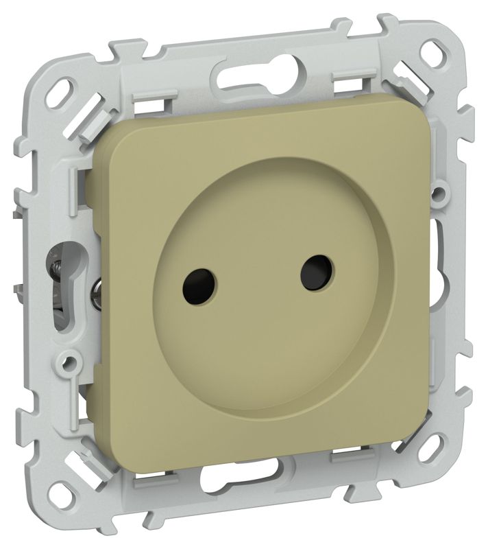 Розетка СП FLITE РСш01-0-ФлО 10А без заземл. с защ. шторками механизм олив. IEK FI-R13-10-K26