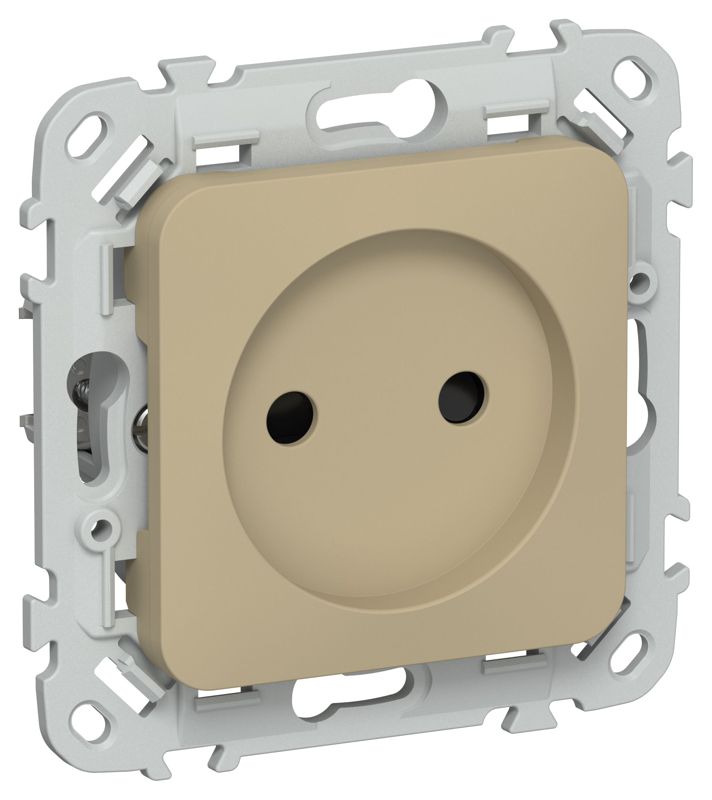 Розетка СП FLITE РСш01-0-ФлХ 10А без заземл. с защ. шторками механизм хаки IEK FI-R13-10-K59