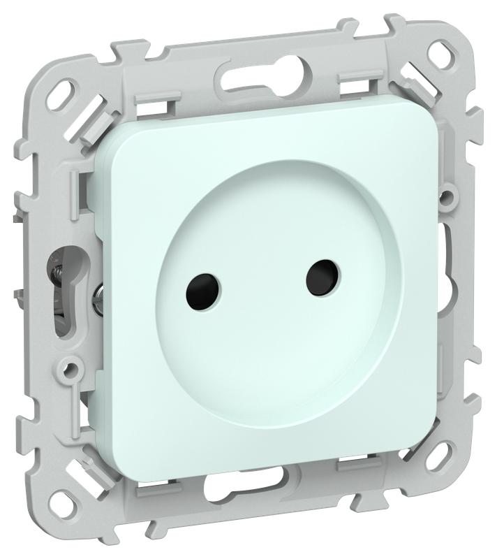 Розетка СП FLITE РСш01-0-ФлХЛ 10А без заземл. с защ. шторками механизм холод. лед IEK FI-R13-10-K94