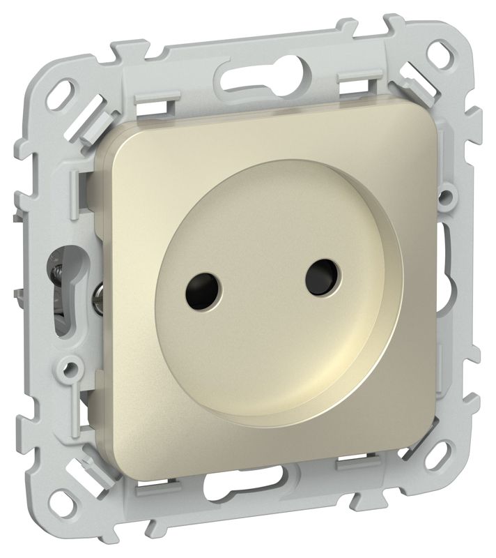Розетка СП FLITE РСш01-0-ФлШ 10А без заземл. с защ. шторками механизм шампань IEK FI-R13-10-K37