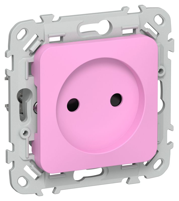 Розетка СП FLITE РСш01-1-ФлПр 10А без заземл. с защ. шторками безвинтовое крепление механизм пурпур. IEK FI-R13-10-1-K99