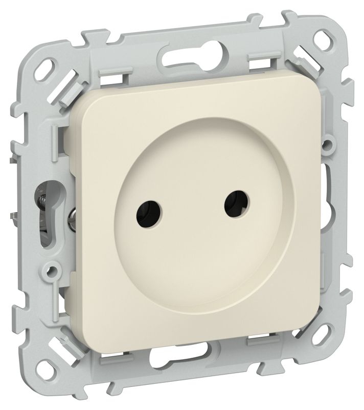 Розетка СП FLITE РС01-0-ФлСл 10А без заземл. без защ. шторок механизм сливочный IEK FI-R10-10-K86
