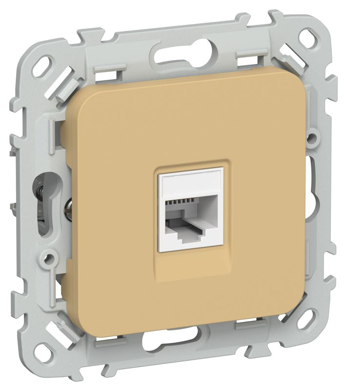 Розетка компьютерная СП FLITE РК5е-1-0-ФлШм RJ45 кат.5E UTP механизм шамуа IEK FI-K12-1-K89