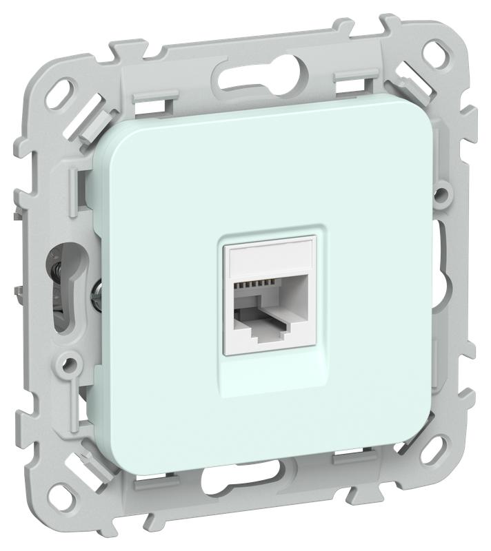 Розетка компьютерная СП FLITE РК6-1-0-ФлХЛ RJ45 кат.6 UTP механизм холод. лед IEK FI-K12-2-K94