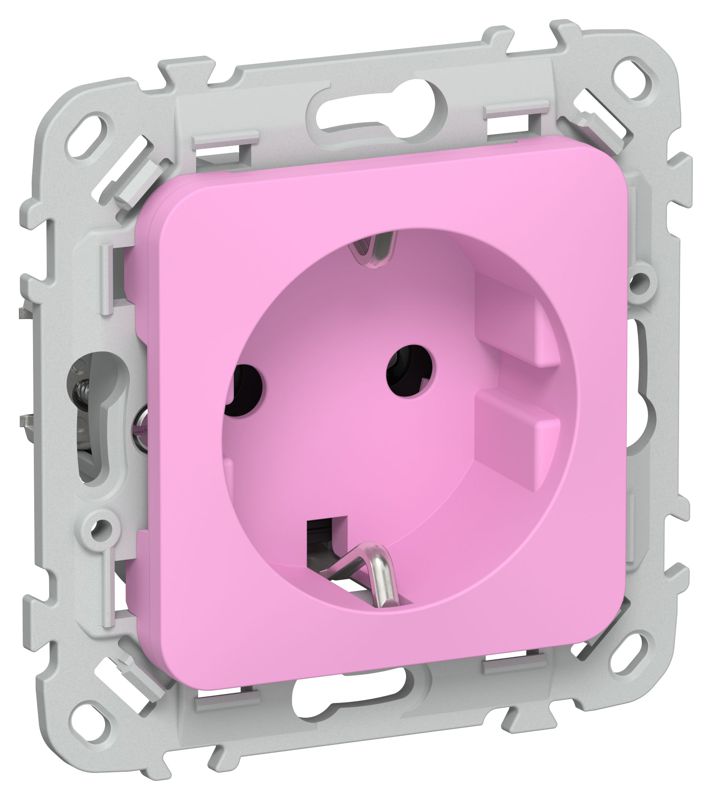 Розетка СП FLITE РС11-0-ФлПр 16А с заземл. без защ. шторок механизм пурпур. IEK FI-R11-16-K99