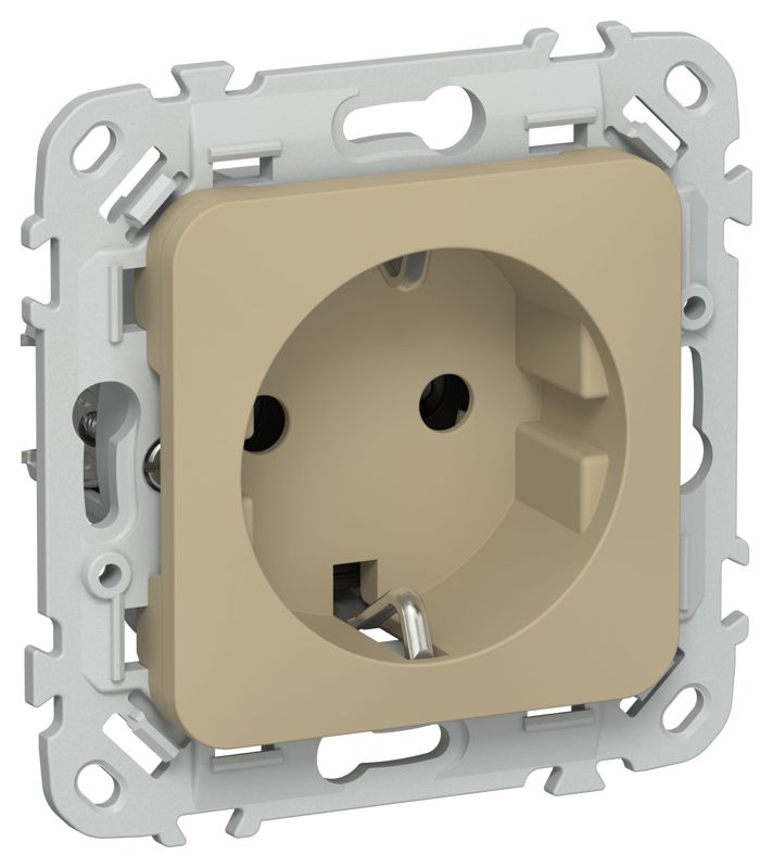 Розетка СП FLITE РС11-0-ФлХ 16А с заземл. без защ. шторок механизм хаки IEK FI-R11-16-K59