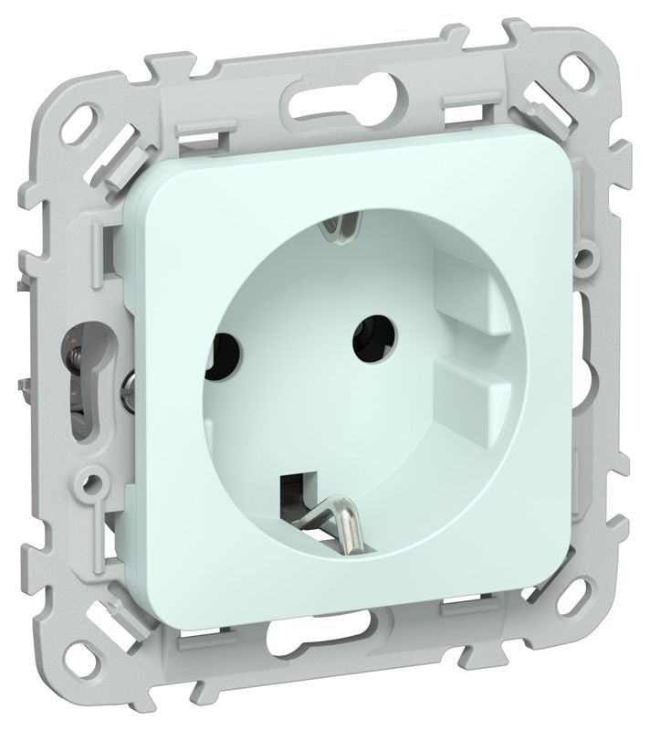 Розетка СП FLITE РС11-0-ФлХЛ 16А с заземл. без защ. шторок механизм холод. лед IEK FI-R11-16-K94