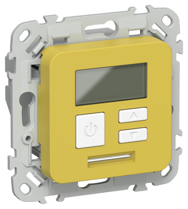 Термостат электронный СП FLITE Т-ФлЖК 16А с дисплеем механизм желт. карри IEK FI-RT11-K44