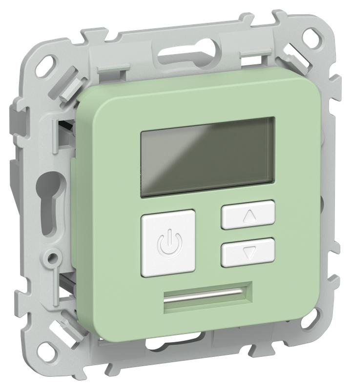 Термостат электронный СП FLITE Т-ФлФ 16А с дисплеем механизм фисташк. IEK FI-RT11-K93