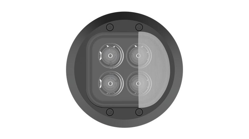 Светильник светодиодный AGR2 01 R 12W 80D B D100 BK 100х95мм 12Вт IP67 голуб. свет архитектурный черн. Русский Свет 29210125004