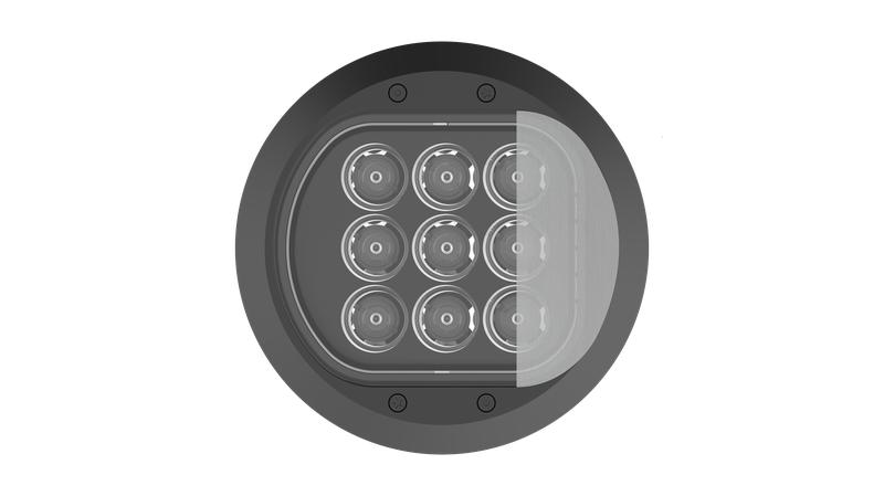 Светильник светодиодный AGR2 01 R 25W 15X55D R D140 BK 140х115мм 25Вт IP67 красн. свет архитектурный черн. Русский Свет 29210125017