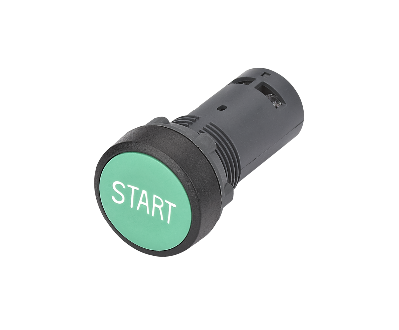 Кнопка моноблочная SB7 22мм с возвратом с маркировкой "START" пластик 1НО IP65 зел. SE SB7NA3133