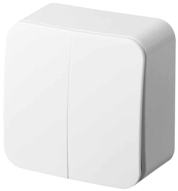 Выключатель 2-кл. ОП 10А IP20 бел. Jasmart FS3023W