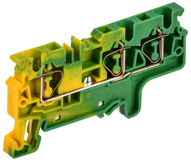 Клемма пружинная заземляющая CX4-3 PE 4кв.мм трехконтактная ARMAFIX IEK AF-CT41-00-3-K52-004