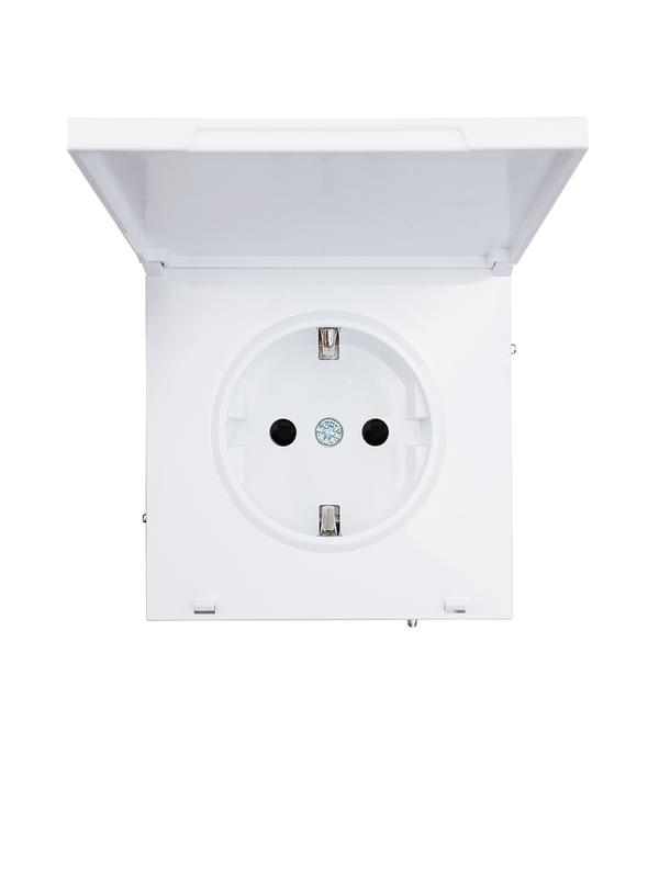 Розетка 1-м СП ZIMA 16А IP44 с заземл. с крышкой ПБТ безвинтовой зажим/клемма механизм бел. LEZARD 704-0288-123BIPCHQC