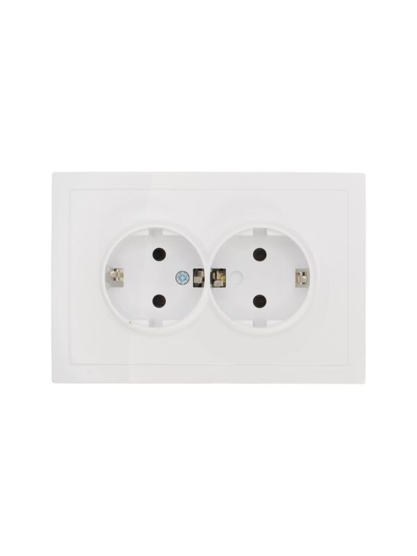 Розетка 2-м СП ZIMA 16А IP20 с заземл. с защ. от детей ПБТ безвинтовой зажим/клемма бел. LEZARD 704-0200-127BPCHQC