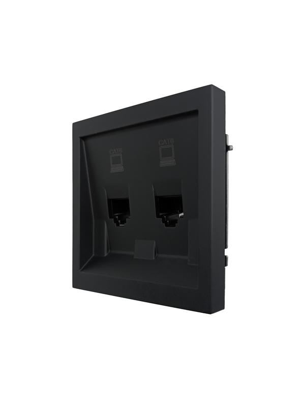 Розетка компьютерная 2-м СП ZIMA IP20 RJ45 с модулем кат.6 механизм черн. бархат LEZARD 704-4288-142