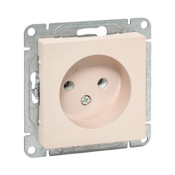 Розетка СП Эпика 16А без заземл. без шторок механизм крем. EKF UP1-SOI-100