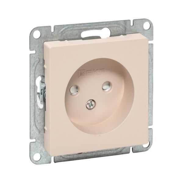 Розетка СП Эпика 16А без заземл. защ. шторки механизм крем. EKF UP1-SOI-101