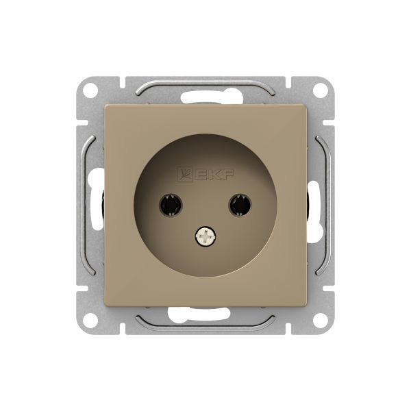 Розетка СП Эпика 16А с заземл. без защ. шторок механизм шампань EKF UP1-SOC-110