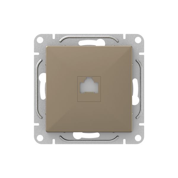 Розетка телефонная 1-м СП Эпика RJ11 механизм шампань EKF UP1-SOC-RJ11