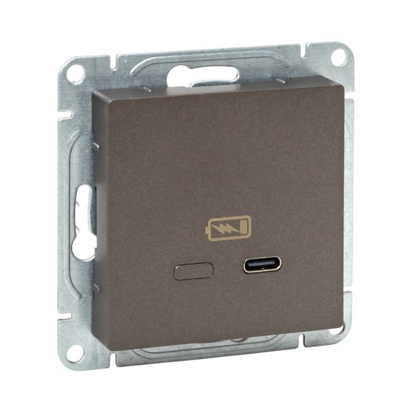 Розетка СП Эпика USB-C быстрая механизм мокко EKF UP1-SOM-USBCF