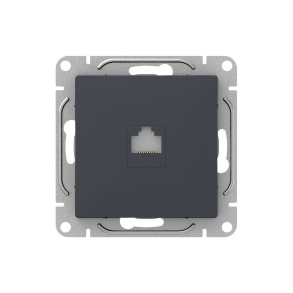 Розетка телефонная 1-м СП Эпика RJ11 механизм графит EKF UP1-SOG-RJ11