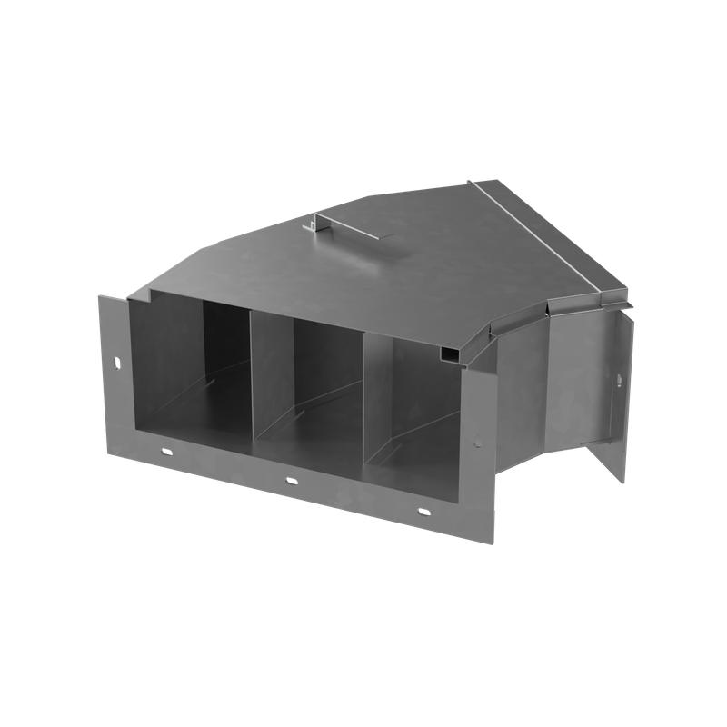 Короб кабельный блочный угловой горизонт. трехканальный с углом поворота на 45град. 500х200 L665 сталь 1.5мм ККБ-3УГП-0.2/0.5 HD КМ LO63898