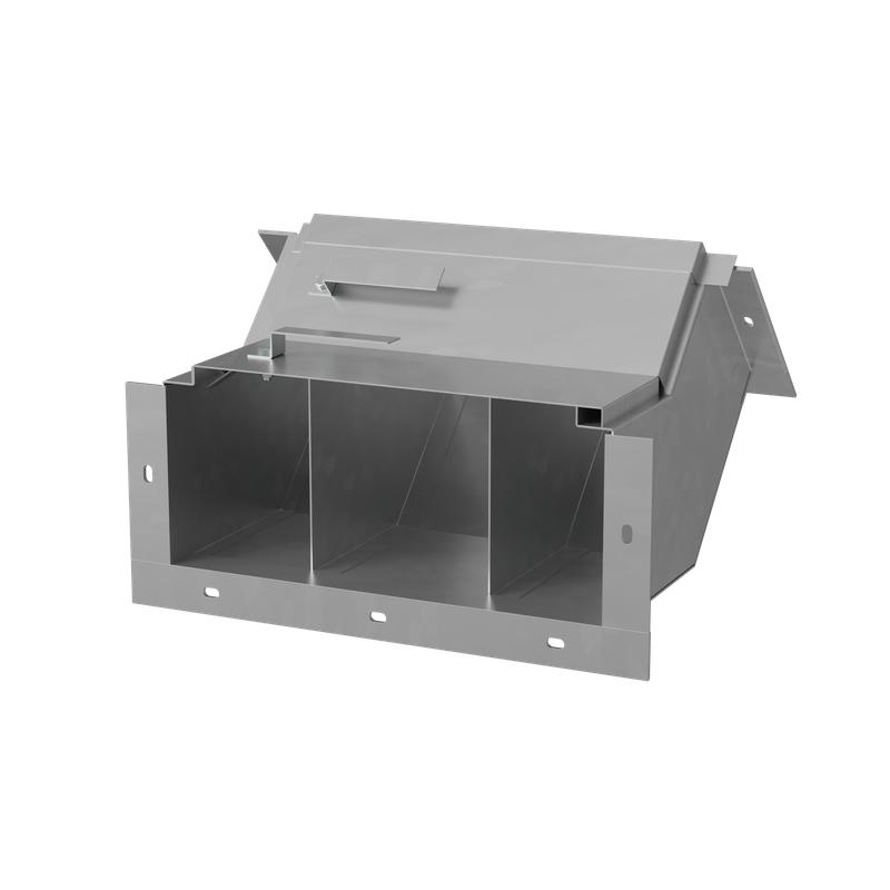 Короб кабельный блочный угловой трехканальный с поворотом вверх на 45град. 500х200 L469 сталь 2мм ККБ-3УВП-0.2/0.5 HD КМ LO67416