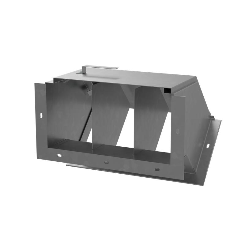 Короб кабельный блочный угловой трехканальный с поворотом вниз на 45град. 500х200 L450 сталь 2мм ККБ-3УНП-0.2/0.5 HD КМ LO63899