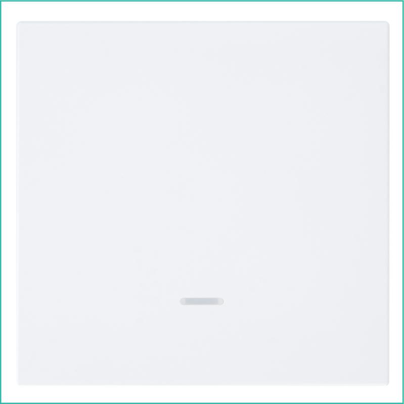 Переключатель проходной 1-кл. СП FD 10А IP20 с подсветкой с накладкой механизм бел. глянцевый Jasmart FD3012NW