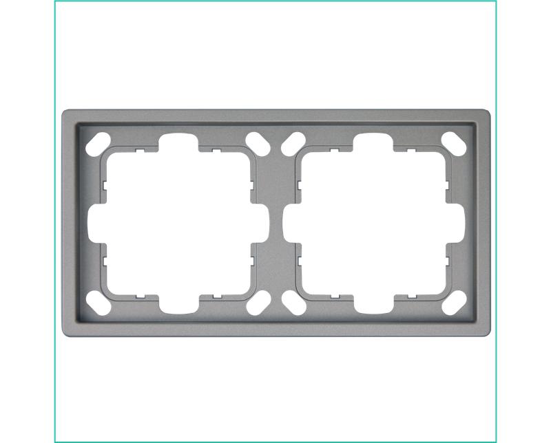 Рамка 2-м СП FD никель Jasmart FD1002NI