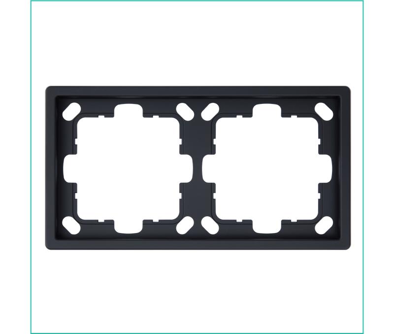 Рамка 2-м СП FD черн. матов. soft touch Jasmart FD1002PBM