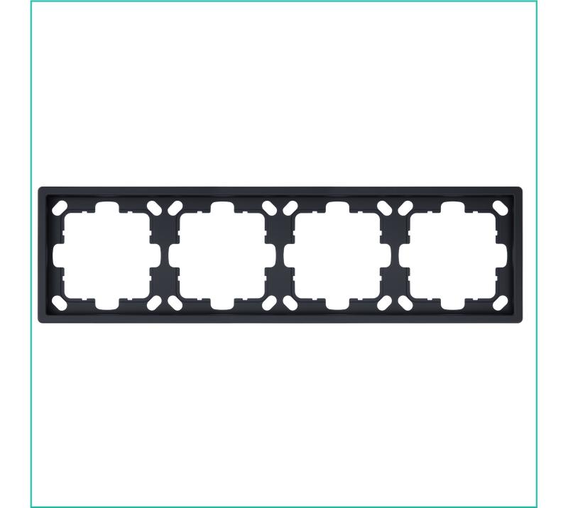 Рамка 4-м СП FD черн. матов. soft touch Jasmart FD1004PBM