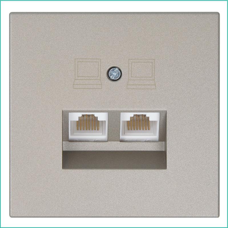Розетка компьютерная 2-м СП RJ45 FD кат.5E с накладкой механизм бронза Jasmart FD6106BR