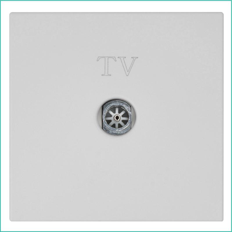 Розетка телевизионная оконечная TV 1-м СП FD Ф9.5мм с накладкой механизм тауп матов. soft touch Jasmart FD6001PTM