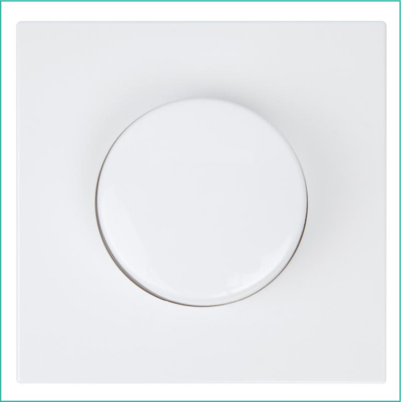 Светорегулятор поворотно-нажимной (диммер) СП FD LED 30-400Вт 1gang 2way с накладкой механизм бел. глянцевый Jasmart FD4012W