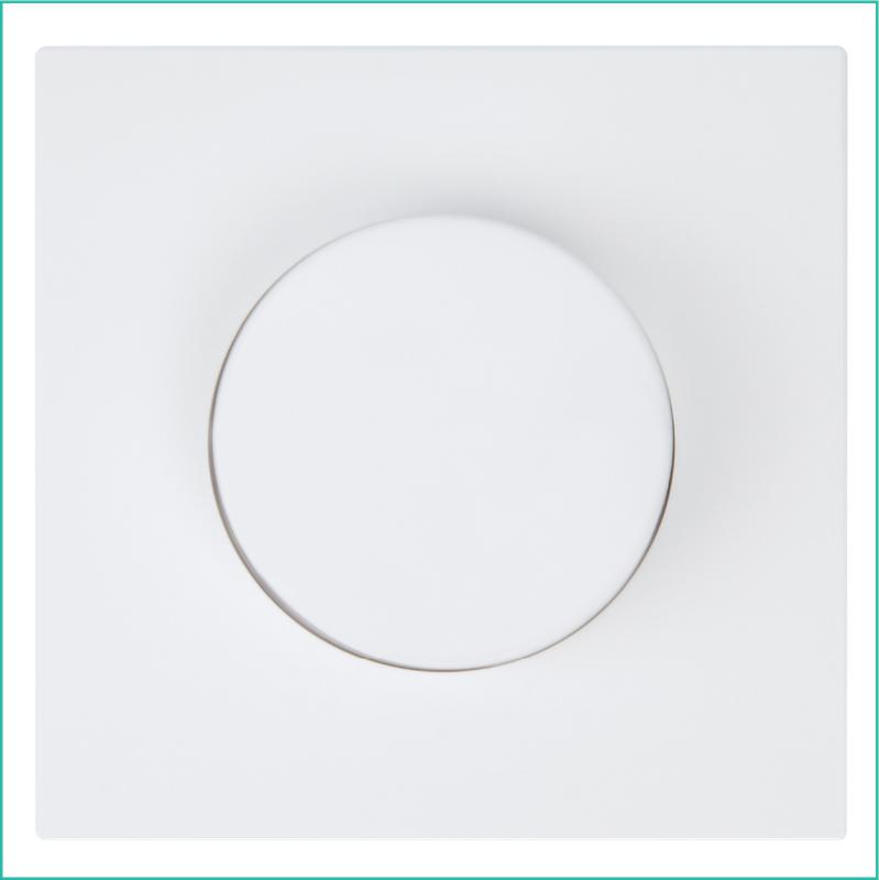 Светорегулятор поворотно-нажимной (диммер) СП FD LED 30-400Вт 1gang 2way с накладкой механизм бел. матов. soft touch Jasmart FD4012PWM