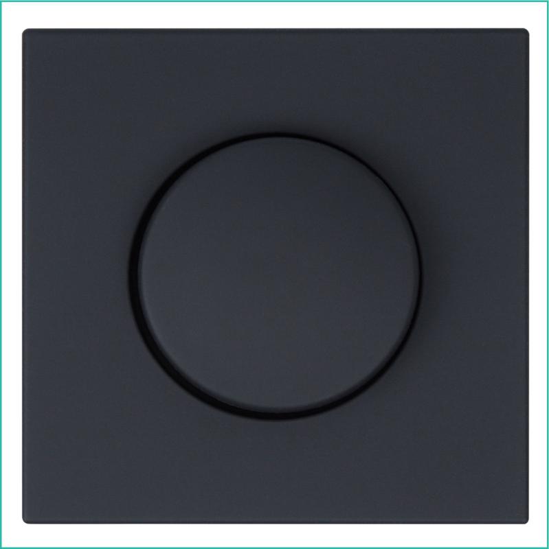 Светорегулятор поворотно-нажимной (диммер) СП FD LED 30-400Вт 1gang 2way с накладкой механизм черн. матов. soft touch Jasmart FD4012PBM