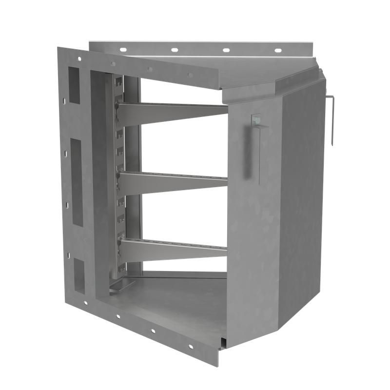 Короб кабельный блочный угловой горизонт. с наружн. углом поворота на 45град. 650х650 L860 сталь 1.5мм ККБ-УГН-0.65/0.6 КМ-Профиль LO53744