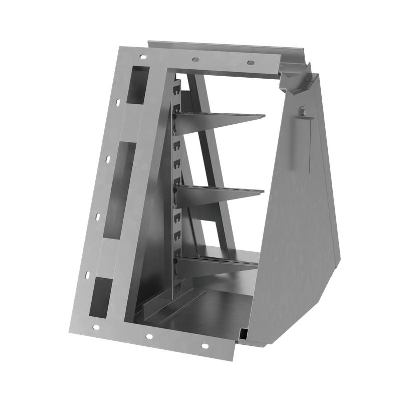 Короб кабельный блочный угловой с поворотом вверх на 45град. 450х650 L685 сталь 1.5мм ККБ-УВ-0.65/0.4 КМ-Профиль LO67358