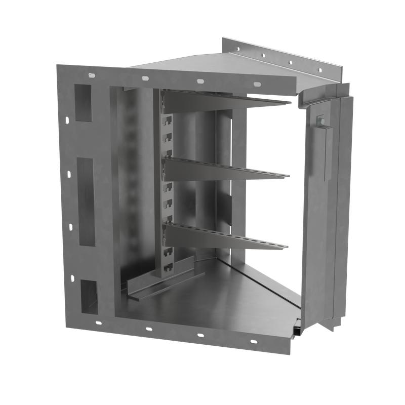 Короб кабельный блочный угловой горизонт. с внутр. углом поворота на 45град. 650х650 L750 сталь 1.5мм ККБ-УГВ-0.65/0.6 HD КМ-Профиль LO63914