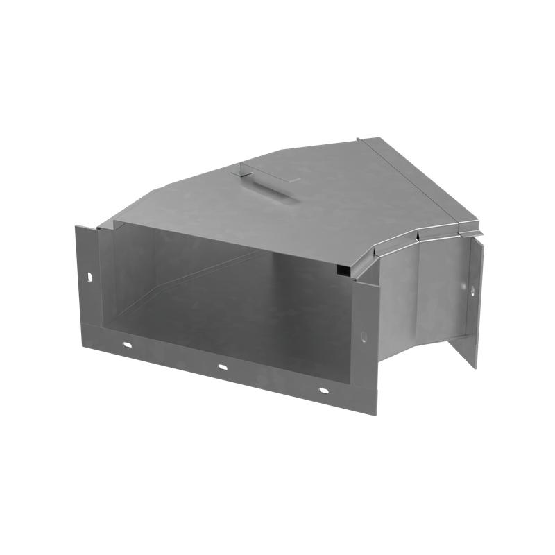 Короб кабельный блочный угловой горизонт. одноканальный с углом поворота на 45град. 500х200 L665 сталь 2мм ККБ-УГП-0.2/0.5 HD КМ-Профиль LO67407